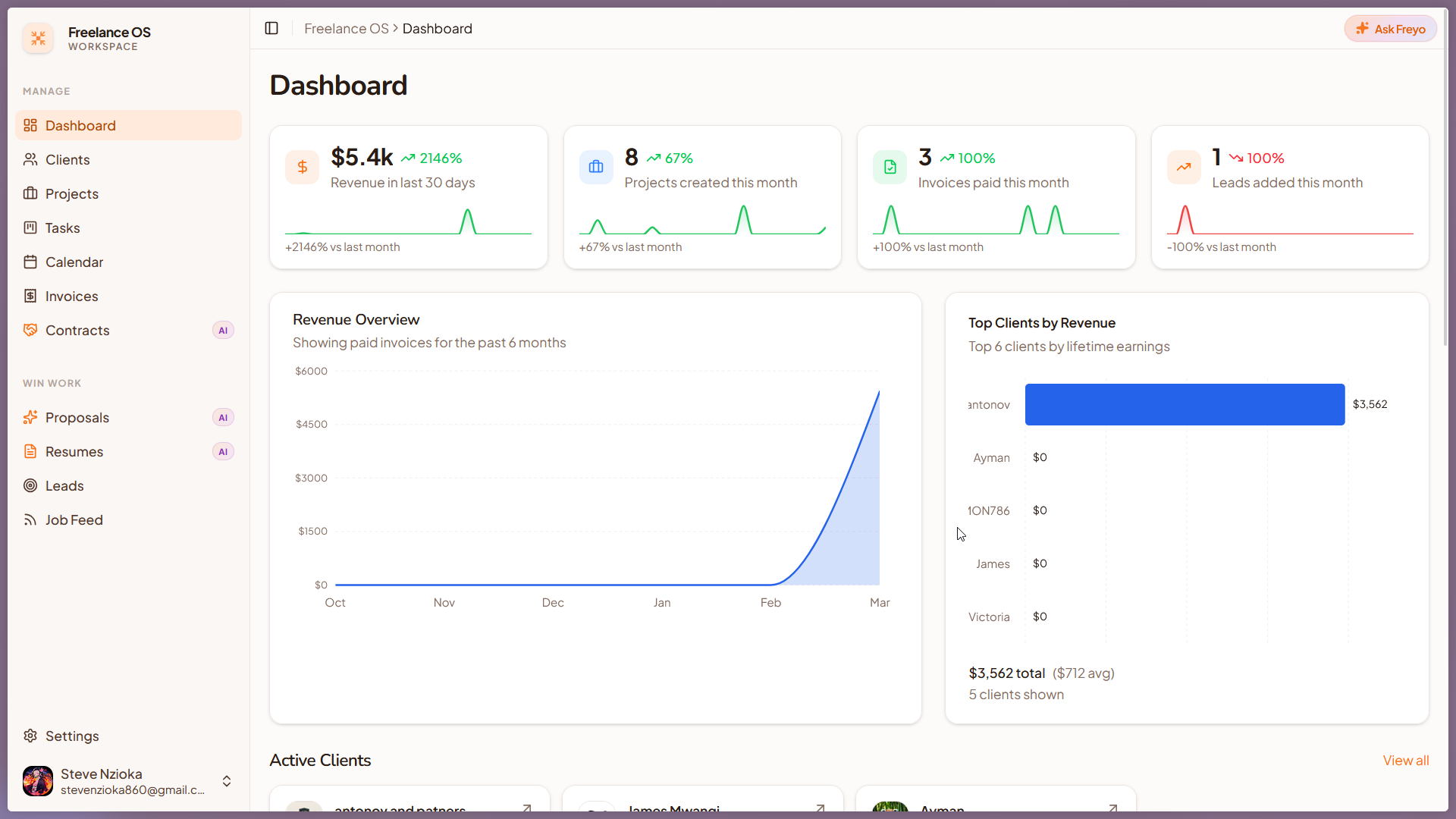Freelancer OS Demo Video